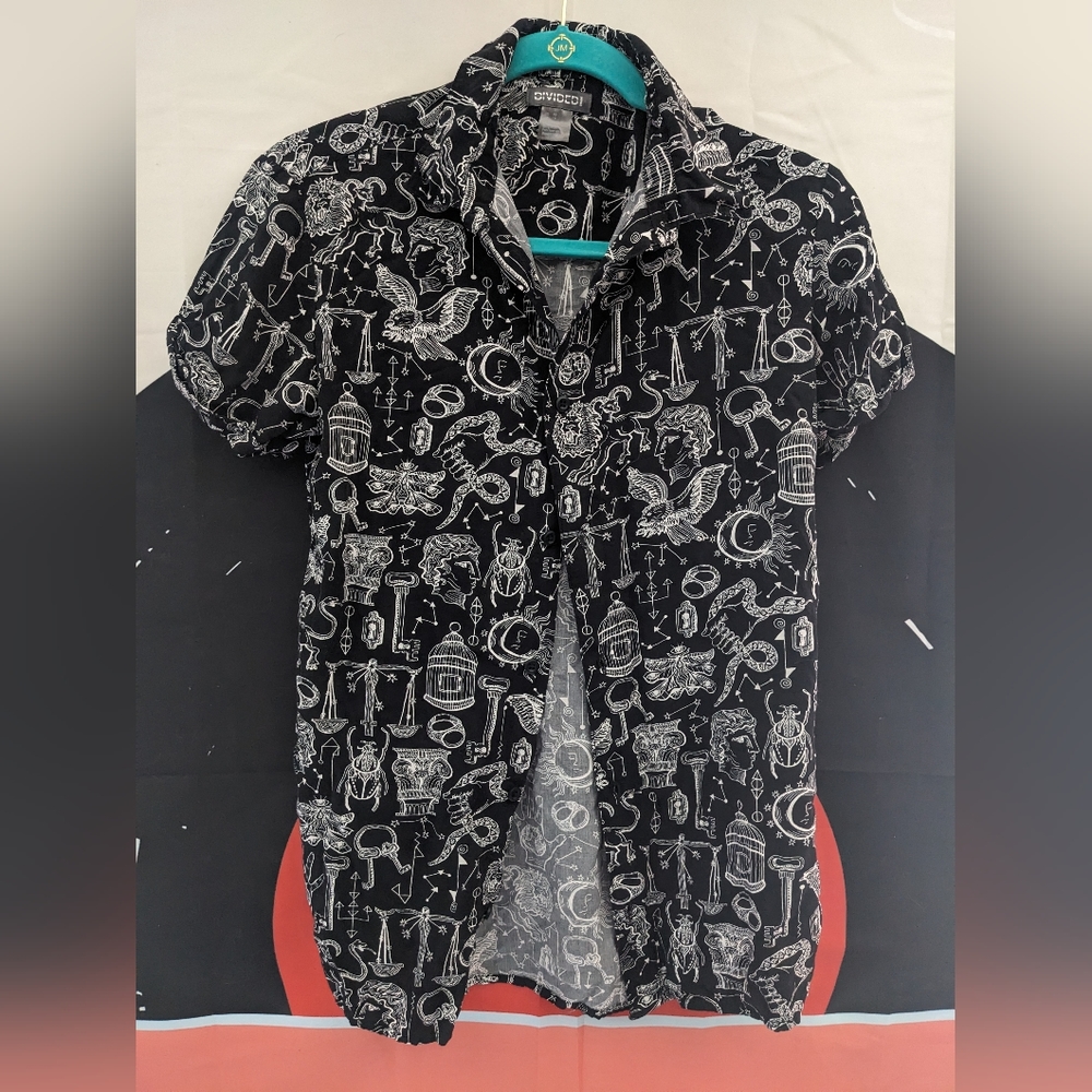 HM Divided Occult Print Button up Shirt